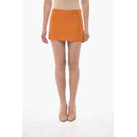 Fuste scurte Linen-Blend Mini Skirt Liquid With Side Zip Femei