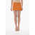 Givenchy Linen-Blend Mini Skirt Liquid With Side Zip Orange