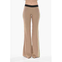 Pantaloni casual Crochet Cotton Bootcut Trousers Logo Tape Femei