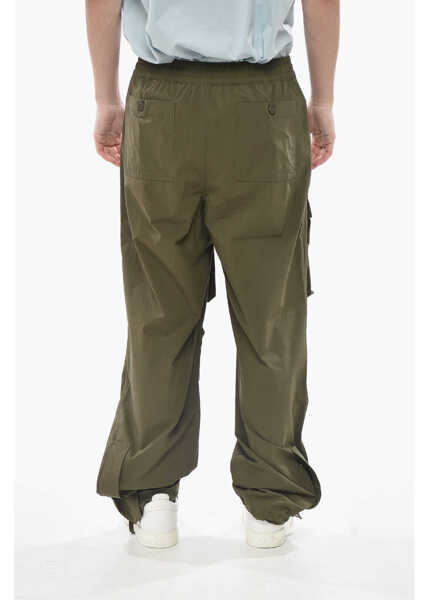 Pantaloni casual Givenchy Stretch Nylon Cargo Pants With Ankle Drawcord Military Green Barbati (BM 19753784) 2