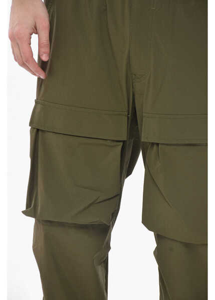 Pantaloni casual Givenchy Stretch Nylon Cargo Pants With Ankle Drawcord Military Green Barbati (BM 19753784) 3