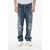 DSQUARED2 Stretch Cotton Jeans Roadie With All-Over Stars 22Cm Blue
