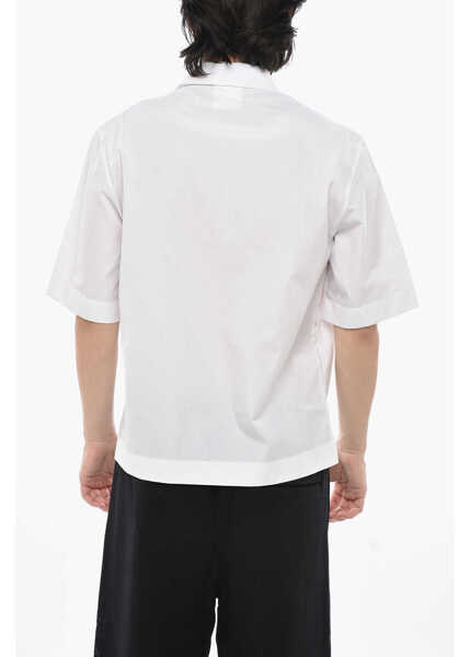 Camasi casual Givenchy Cotton Bowling Shirt With Printed Logo White Barbati (BM 19753802) 2
