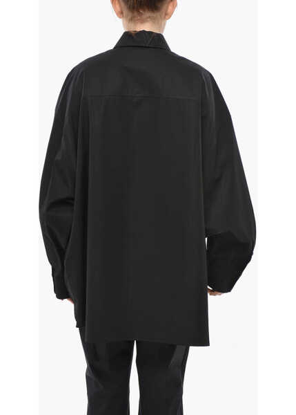 Camasi casual WARDROBE.NYC Lightweight Cotton Over Black Femei (BM 19753805) 2