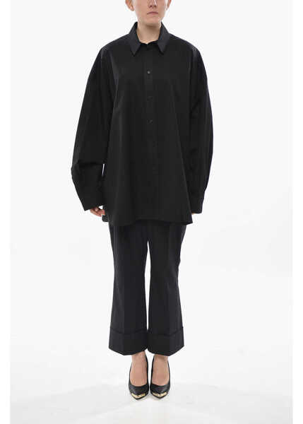 Camasi casual WARDROBE.NYC Lightweight Cotton Over Black Femei (BM 19753805) 4