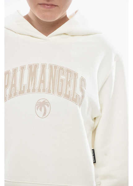 Bluze de trening Palm Angels Brushed Cotton Hoodie College Palm White Femei (BM 19753808) 3