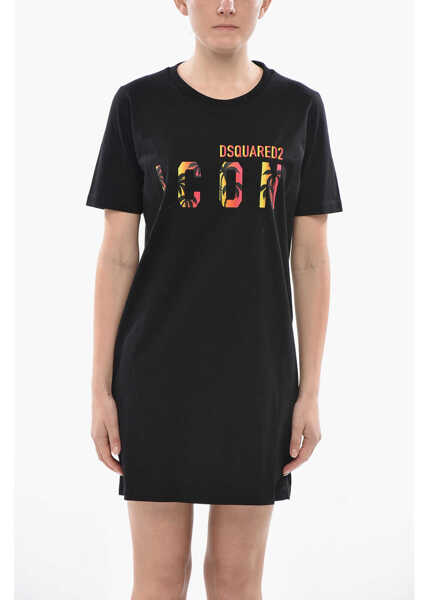 Rochii scurte DSQUARED2 Short-Sleeve Tee Dress Icon Sunset Black Femei (BM 19753814) 4