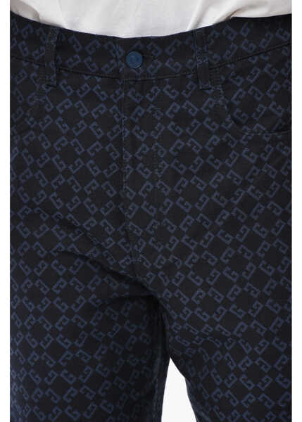 Pantaloni casual Givenchy Cotton-Blend 5-Pocket Trousers With Monogram Pattern Blue Barbati (BM 19753817) 3