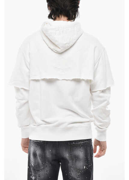 Bluze de trening Givenchy Hoodie Sweatshirt College In Double Fabric With Embroidery White Barbati (BM 19753823) 2