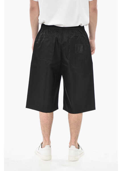 Pantaloni scurti Givenchy Nylon Shorts With Elastic Waist And Drawstring Black Barbati (BM 19753832) 2