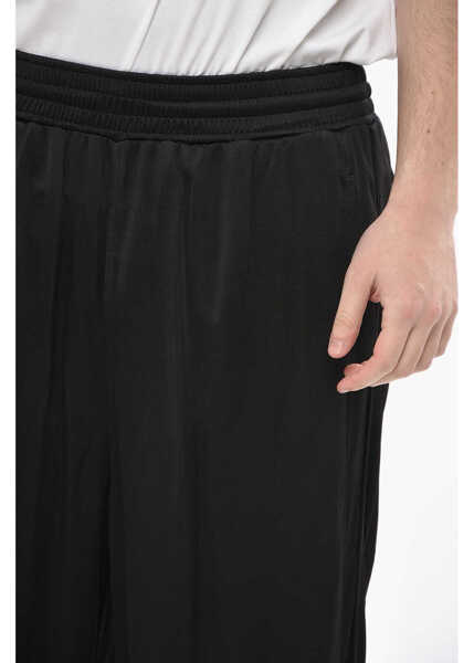 Pantaloni casual Givenchy Straight-Fit Stretch-Viscose Trousers With Elastic Waist Black Barbati (BM 19753841) 3