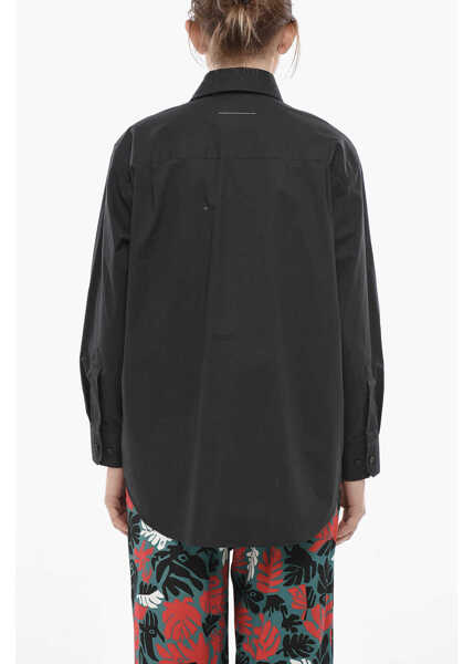 Camasi casual Maison Margiela Mm6 Poplin Shirt With Satin Inserts Black Femei (BM 19753844) 2
