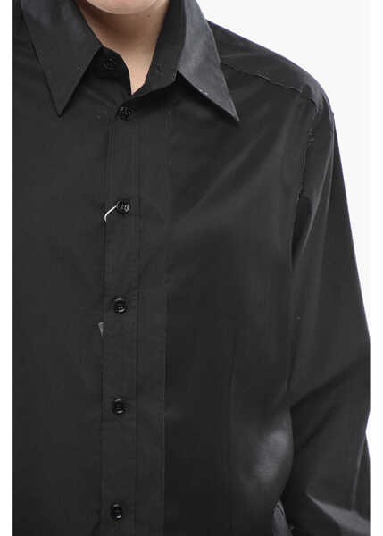 Camasi casual Maison Margiela Mm6 Poplin Shirt With Satin Inserts Black Femei (BM 19753844) 3