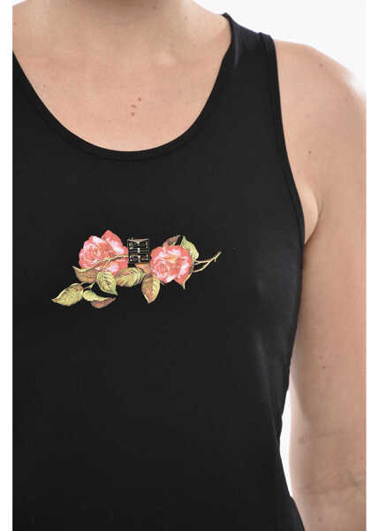 Bluze Givenchy Cotton Tank Top Roses Black Femei (BM 19753847) 3