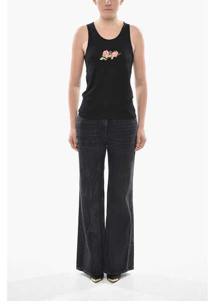 Bluze Givenchy Cotton Tank Top Roses Black Femei (BM 19753847) 4