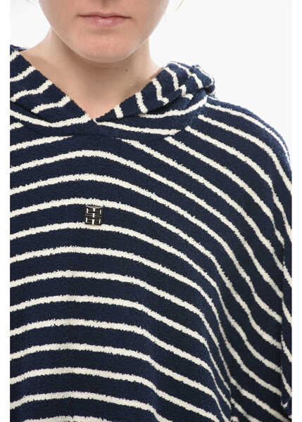 Bluze de trening Givenchy Terry Hoodie With Awning Stripe Pattern Blue Femei (BM 19753850) 3