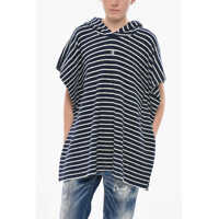 Bluze de trening Terry Hoodie With Awning Stripe Pattern Femei