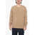 Palm Angels Wool-Blend Crewneck Sweater With Contrast Logo Beige