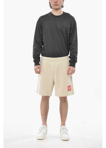 Pantaloni scurti Givenchy Brushed Cotton Shorts With Terry Logo Beige Barbati (BM 19753856) 4