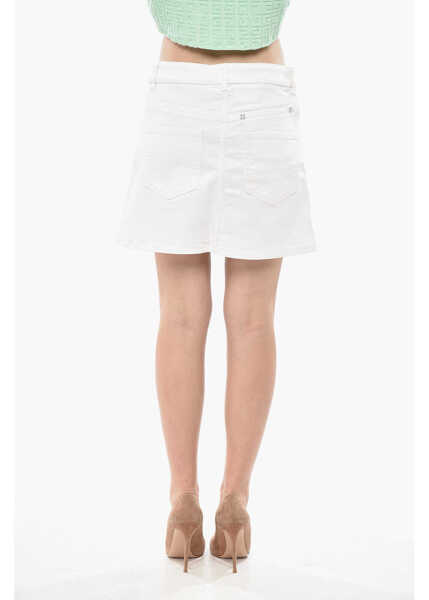 Fuste casual Givenchy Denim Mini Skirt With Belt Loops White Femei (BM 19753862) 2