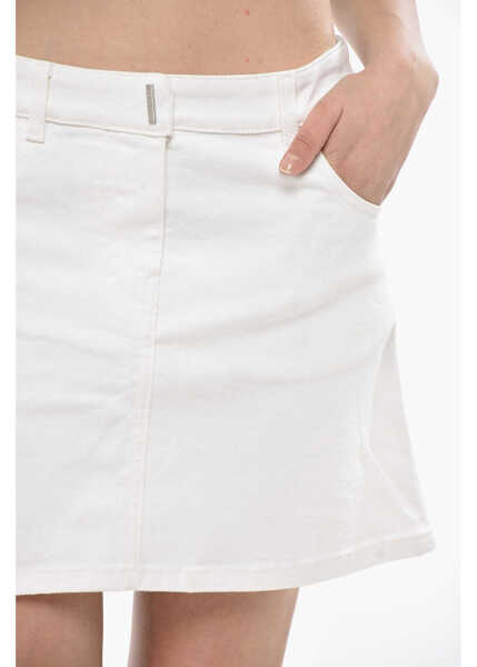 Fuste casual Givenchy Denim Mini Skirt With Belt Loops White Femei (BM 19753862) 3
