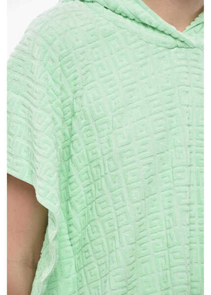 Bluze de trening Givenchy Terry Poncho-Fit Hoodie With Jacquard Monogram Pattern Green Femei (BM 19753865) 3