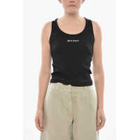 Bluze Cotton-Blend Ribbed Tank Top Classic Logo Femei