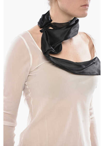 Bluze Givenchy Silk Chiffon Blouse With Contrasting Asymmetric Detail White Femei (BM 19753874) 3