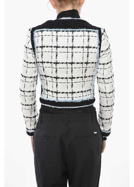 Sacouri elegante DSQUARED2 Cropped-Fit Bustier Jacket With Balcony Neckline Light Blue Femei (BM 19753877) 2