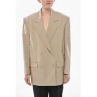 Sacouri Oversized Double-Breasted Wool Blazer Femei
