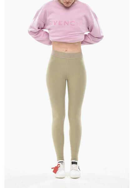 Colanti FEAR OF GOD Cotton Leggings With Logo Waistband Green Femei (BM 19754165) 4