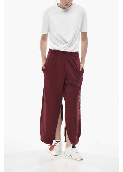 Pantaloni de trening Maison Margiela Mm6 Cropped-Fit Cotton Joggers With Slits Red Femei (BM 19754168) 4