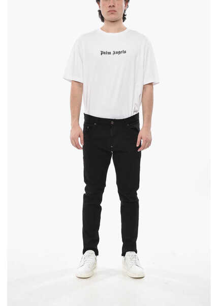 Blugi slim fit DSQUARED2 Black Bull Jeans Dark-Wash Skater With Silver Buttons 16Cm Black Barbati (BM 19754171) 4