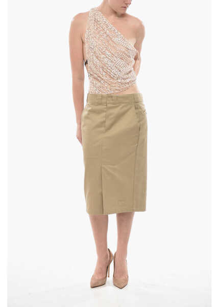 Bluze DSQUARED2 One-Shoulder Top Embellished With Sequins And Rhinestones Pink Femei (BM 19754186) 4