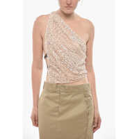 Bluze One-Shoulder Top Embellished With Sequins And Rhinestones Femei