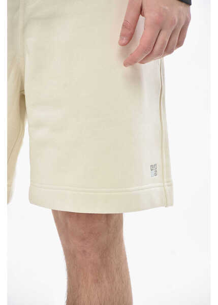 Pantaloni scurti Givenchy Brushed Cotton 3-Pocket Shorts With Embroidered Logo White Barbati (BM 19754189) 3