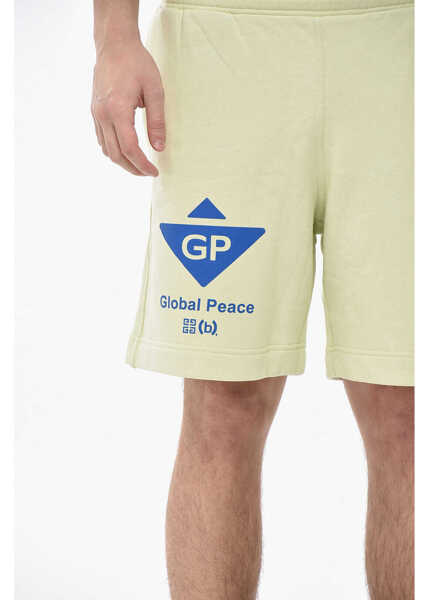 Pantaloni scurti Givenchy Cotton Shorts Global Peace With Print Green Barbati (BM 19754207) 3