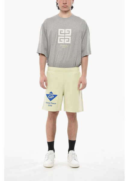 Pantaloni scurti Givenchy Cotton Shorts Global Peace With Print Green Barbati (BM 19754207) 4