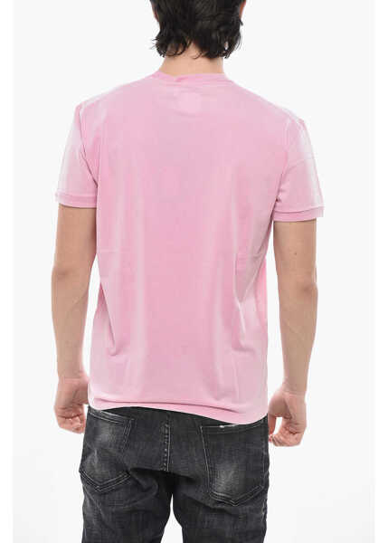 Tricouri DSQUARED2 Mm6 Cotton Crew-Neck T-Shirt With Printed Logo Pink Barbati (BM 19754216) 2
