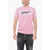 DSQUARED2 Mm6 Cotton Crew-Neck T-Shirt With Printed Logo Pink