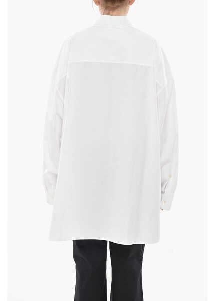 Camasi casual WARDROBE.NYC Lightweight Cotton Over White Femei (BM 19754222) 2