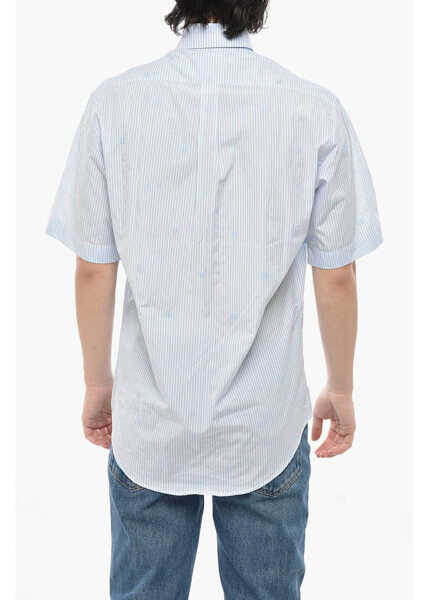 Camasi casual Givenchy Awning-Print Cotton Button-Down Shirt Light Blue Barbati (BM 19754228) 2