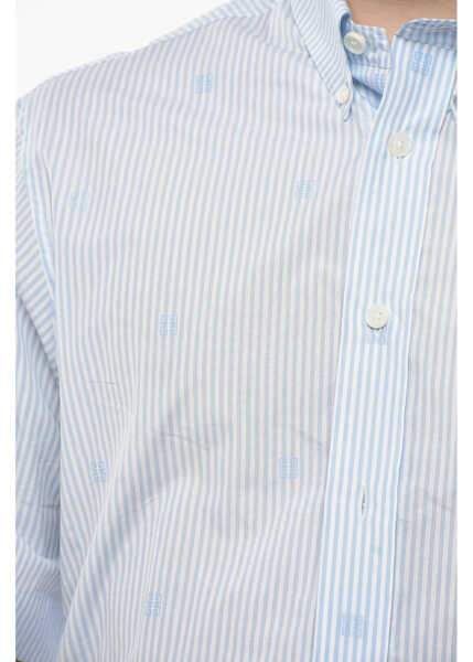 Camasi casual Givenchy Awning-Print Cotton Button-Down Shirt Light Blue Barbati (BM 19754228) 3