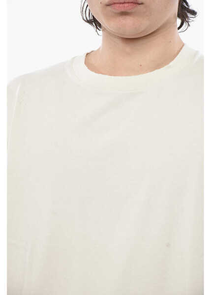 Tricouri Givenchy Monochrome Washed-Effect Cotton T-Shirt White Barbati (BM 19754249) 3