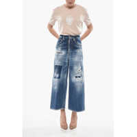 Blugi Dama pagina 13 - Blugi drepti DSQUARED2 Stretch Denim Jeans Page Wide Leg 32Cm Blue Femei (BM 19754252) - B-mall.ro