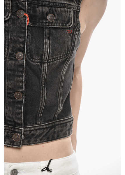 Geci de blugi Diesel Library Sleeveless Denim Jacket De-Slimmy-Sm Black Femei (BM 19754255) 3