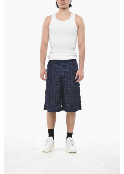 Pantaloni scurti Givenchy Monogram Shorts With Elastic Waist Blue Barbati (BM 19754258) 4