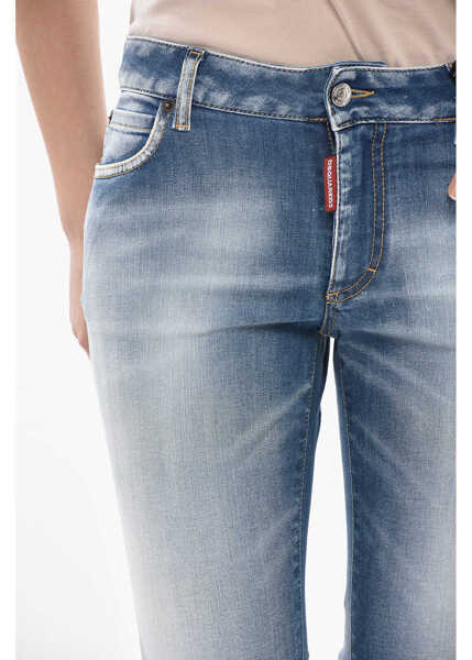 Blugi drepti DSQUARED2 Stretch Denim Jeans Bell Bottom Flared Leg 21Cm Blue Femei (BM 19754264) 3