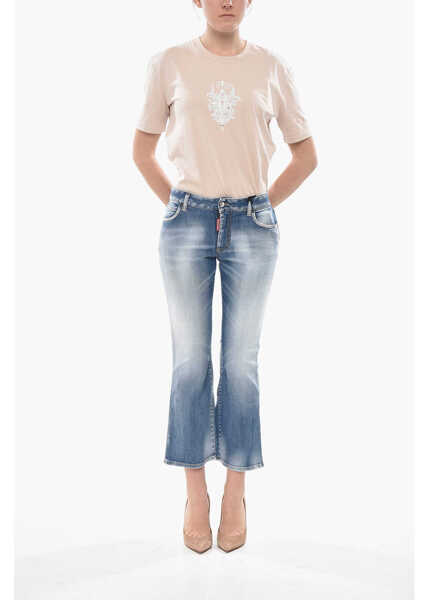 Blugi drepti DSQUARED2 Stretch Denim Jeans Bell Bottom Flared Leg 21Cm Blue Femei (BM 19754264) 4