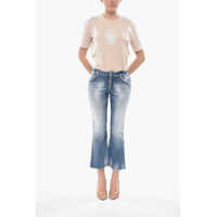 Blugi Dama pagina 13 - Blugi drepti DSQUARED2 Stretch Denim Jeans Bell Bottom Flared Leg 21Cm Blue Femei (BM 19754264) - B-mall.ro